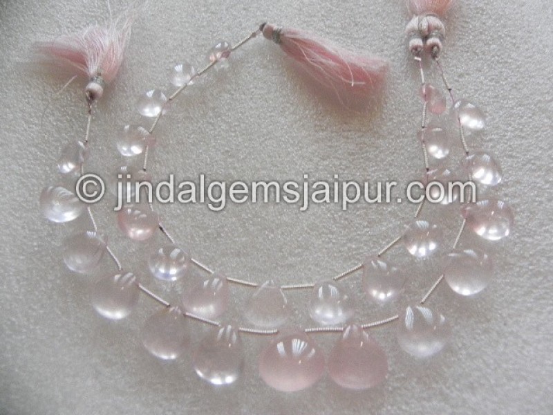 Rose Quartz Plain Heart Shape Beads